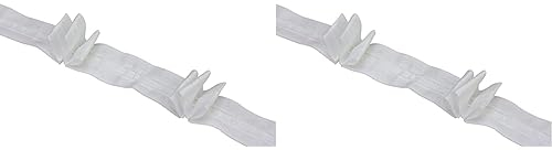 GARDINIA Faltenband für Gardinen und Vorhänge, 3 Falten, 10 m Länge, Polyester, Weiß (Packung mit 2)