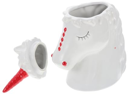 HOMSFOU Unicorn Design Bar Cocktail Cup Ceramic Wine Glass Stylish Water Cup Fashionable Home Decor