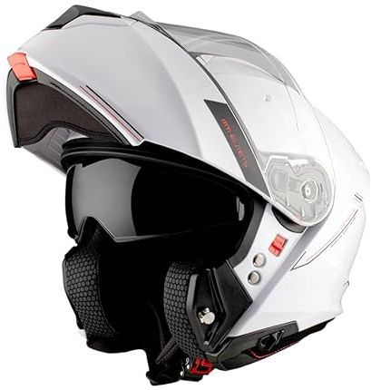 MT Helmet Casco Abatible Genesis Talla M ( 57/58) Blanco Brillo con homologacion 22.06