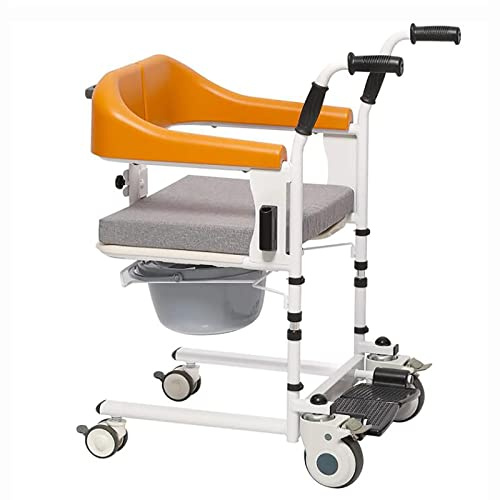 Transfer-Rollstuhl, Mobilitätslift für Senioren, Behinderte, ältere Menschen, Patienten-Transferstuhl, Duschstuhl, Toilette, Nachttisch, Toilettenstuhl mit 180° geteiltem Sitz