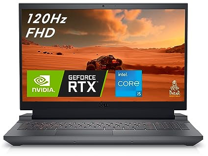 Dell G15 5530 Ordinateur Portable Gaming, Processeur Intel Core i5-13450HX, Écran 15.6 FHD 120Hz, 8Go RAM, 512Go SSD,NVIDIA GeForce RTX 3050 6Go GDDR6,Win 11H, Clavier AZERTY, Dark Shadow Grey