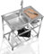 Utility Sinks for a Laundry Room, Freestanding 304 Stainless Steel Sink, Commercial Kitchen Washing Sink 1 Compartment with Faucet, for Garage,Restaurant,Kitchen,Laundry Room,Indoor Outdoor (Size : D