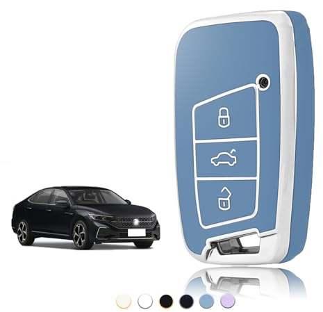 TOOMUME Schlüsselhülle, Autoschlüssel Hülle Passt für VW Volkswagen Passat B8 Golf 7 Tiguan T-Cross Polo CC Seat Leon Ibiza Skoda Superb Kodiaq, Schlüsselcover Schutz Schlüssel Gehäuse - Smart Key