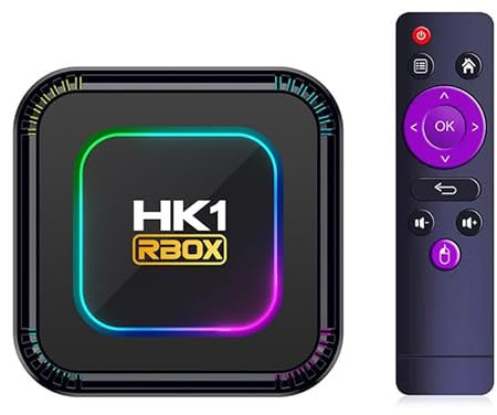 CHROX Android TV Box 13.0, Hk1 Rbox K8 4GB RAM 128GB ROM RK3258 Quad-Core Support 2.4G+5G Dual Wifi Bluetooth 4.0 3D 4K H.265 USB 3.0 LAN 100M Ethernet TV Box,2GB+16GB