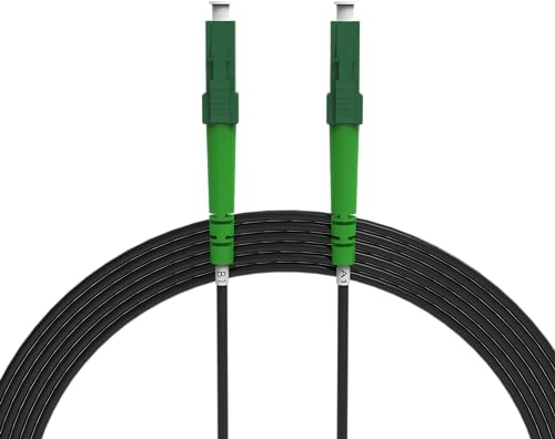 nexinex - 15m gepanzertes Glasfaserkabel LC/APC auf LC/APC Patchkabel | Telekom, Vodafone, 1&1, Fritzbox, etc. kompatibel | LWL Simplex Singlemode OS2 FTTH Glasfaser Lichtwellenleiter Kabel