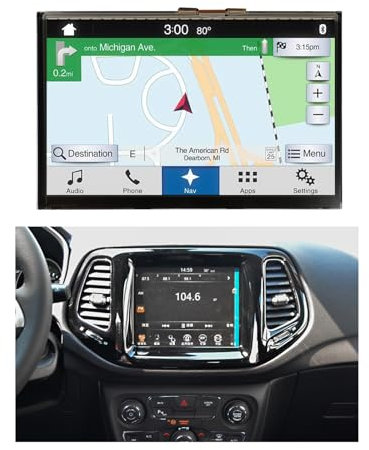 7 Zoll LCD Display für Jeep Compass 2017, 2018, 2019, 2020 Display für Jeep Uconnect TDO-WXGA0700K00033-V2, TDO-WXGA0700K00057-V1 LCD Ersatz mit Reparatur Werkzeug, Nicht für Uconnect 4C / UAQ/UAS