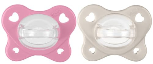 Chicco Gommotto Dual Soft, Ciuccio in Silicone 6-16 Mesi, Bicolore, Set di Gommotti con Doppia Morbidezza, Supportano la Respirazione e Favoriscono il Corretto Sviluppo della Bocca, 2 Pezzi, Bimba