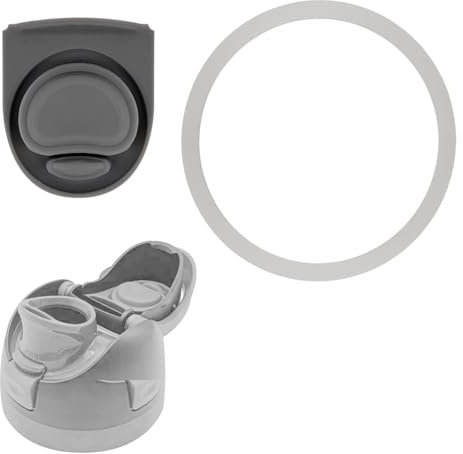 Lelucermaire Replacement Stopper and Bottle Seal Ring Compatible with Owala FreeSip 19/24/32/40oz Water Bottle Top Lid Seal Silicone Stopper Gasket Accessories (1Pcs White O Ring & 1Pcs Grey Stopper