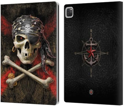 Head Case Designs Licenza Ufficiale Anne Stokes Pirata Teschio Custodia Portafoglio in Pelle Compatibile con Apple iPad PRO 13 M4 2024
