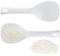 2Pcs Practical Silicone Spatula Spoon Set Ergonomic Handle Cooking Rice Spoon Flexible Non-Stick Rice Paddle for Kitchen House Rice Use