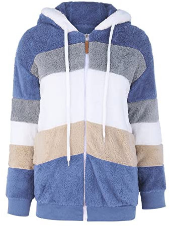 Cappotto Donna Maglia Ragazza Maniche Lunghe Caldo Camicia Giacche Giacca da Camera Donna Pile Invernale da Donna Giacca Cappotto Felpa in Pile Donna con Cappuccio