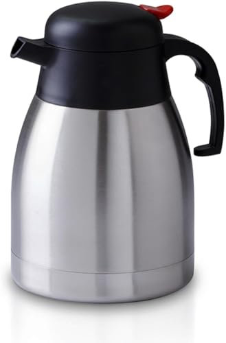 Home Hacks Thermal Coffee Dispenser – Stainless Steel Flask – Hot & Cold Tea Coffee Insulated Dispenser Air Pot with Push Button, Double Walled Vacuum Pump Flask with Stay Cool Handle (1.5 litres)