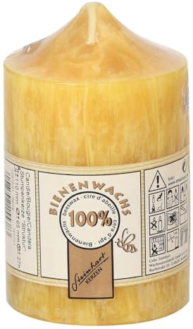 Stumpenkerzen 100% Bienenwachs Struktur Honig 110 x Ø 65 mm