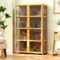 AnYaBinni Acryl Vitrine, 4 Lagen Sammlervitrine, Staubdichte Glasvitrine Stehend Standvitrine, Vitrine für Bambus Sammlerstücke für Bücher, Wein, Büro, Wohnzimmer, Küche (Transparent auf DREI Seiten)