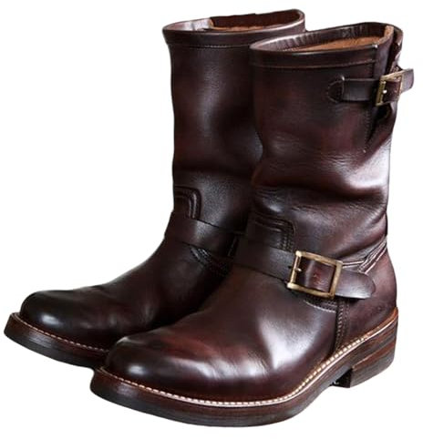 EGSDMNVSQ Stivali Western da Uomo Stivali Chelsea Stivali da Motociclista Stivali da Moto Stivaletti da Lavoro Stivali Punk Vintage