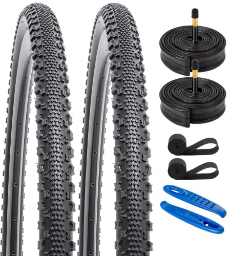 YUNSCM 2-PCS 700C Bike Tires 700x38C 40-622 Compatible with Gravel Bike Tires 700x36C 700 x 38C 700x40C Bicycle Tires (Y-1005)