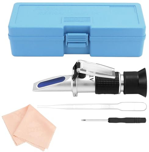 QWORK® 3 in 1 rifrattometro per Miele, rifrattometro Brix 58-90%, Acqua 12-27%, rifrattometro Manuale con oculare Regolabile