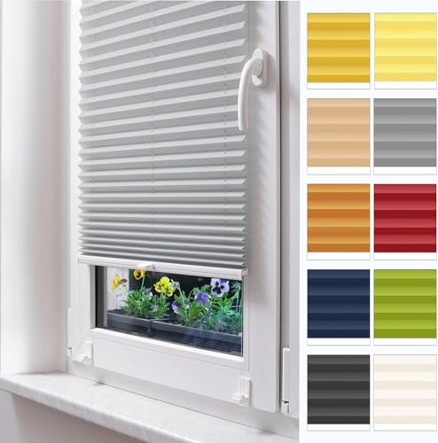 STUZA® Plissee ohne Bohren zum Kleben von Stuza -für Fenster & Balkontür (Höhe Von 150 cm Bis 230 cm)