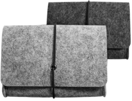 LALADEFIEE Filztasche Aufbewahrungstasche 2 Stück 6.30X5.12X1.57in Tragbarer Organizer Für Reisepass Handy Kabel Elektronikzubehör Filzbeutel Für Reise Und Zuhause