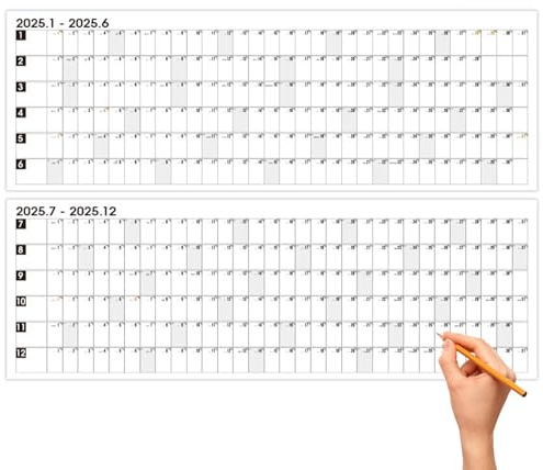 kompletter Jahreswandkalender 2025 - Jahreskalender 2025 - 12-Monats-Familienkalender Papier | Jahr im Überblick Wandkalender, Jahreskalender 2025, Kalender 2025, Kalender