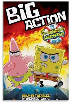 YAWRGJWRG SpongeBob Schwammkopf (3) Poster, dekoratives ästhetisches Leinwandposter, Wandkunst, Dekor, Wohnzimmer, modern, Familienschlafzimmer, Musik-Filmposter, 30 x 45 cm, ungerahmter Stil