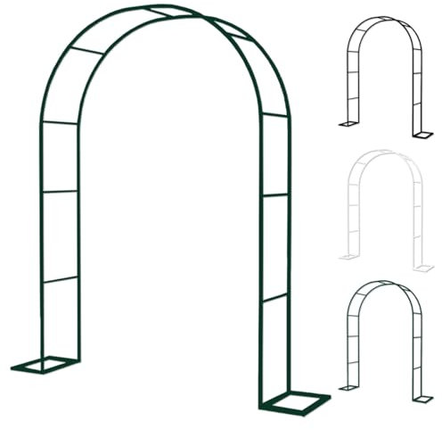2.0m 2.20m 2.30m Hoch Garten Rankgitter,Freien Rosenbogen Gartendeko Torbogen Gartenbogen Rosenspalier Balkon Rankbogen Aus Metall Für Kletterpflanzen(Dunkelgrün,W200 x H230cm)