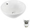 NUESTRA VIDA Lavabo Redondo Sobremesa Cerámica 41x18 cm - Incluye Pop-Up y Orificio Grifería (Baño/Invitados)​