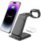 3 in 1 Kabelloses Ladegerät,Wireless Charger für iPhone 16 15 14 13 12 11 Pro Max, Apple Watch 10 9 Ultra 8 7 6 SE 5 4 3 2/AirPods Pro 4 3 2