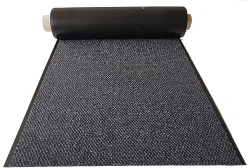 Schmutzfangläufer Meterware 60 cm breit meliert, Dark, 60 x 320 cm | ohne Rand an den Schnittkanten | Velours mit Vinylrücken | Schmutz- und feuchtigkeitsaufnehmend