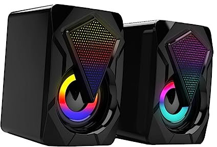 SHINEOFI 1 Par Altavoces USB de Ordenador Compactos y Potentes Oficina y Sonido de Gran Volumen Portátil y Aleatorio Compatible con Pc y Dispositivos Móviles