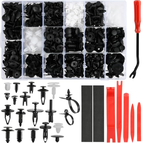 BATINO 716Pz Rivetti in Plastica per Auto, 17 Diverse Clip Fissaggio Auto Universal, Chiodini Plastica Carrozzeria Assetto Auto Kit di Assortimento Carrozzeria Interni Pannello Paraurti Porta