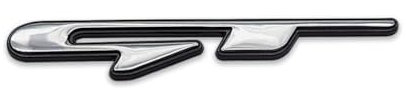 GT-Logo-Emblem aus verchromtem und schwarzem Metall, 3D-Linie, Bagde Grand Tourer, Sport-Aufkleber