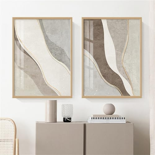 WUHBCZ Imágenes de Arte,2 Imágenes Set-Póster Impreso Lienzo Con Líneas de Colores Pintura Lienzo Imágenes de Pared Dormitorio Oficina Sala de Estar Decoración Hogar-40 * 50cm/16 * 20 inch(sin marco)