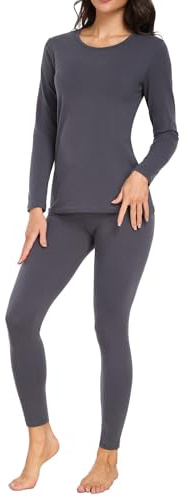 wirarpa Thermounterwäsche Damen Baumwolle Thermowäsche Set | Lange Unterhose Damen, Thermounterhemd Thermounterhose, Leichtgewic Set, Women's Thermal Underwear
