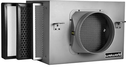 Weiworld 3-Layer Purification Filter Box 8 with High Efficacy HEPA and Carbon Filter, Fit 8 Inch Inline Duct Fans for Fresh Air Intake and Ventilation System