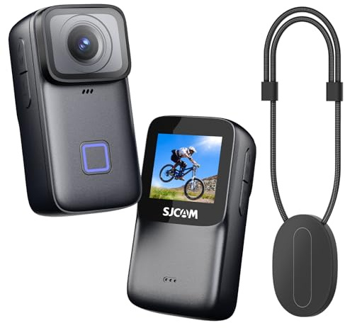 SJCAM C200 PRO 64GB Card 4K30FPS 20MP 4K Mini Body Camera with 1.3 HD Touch Screen and Magnetic Lanyard,6-axis Stabilization Motorbike POV Camera,40m Waterproof Underwater Action Camera