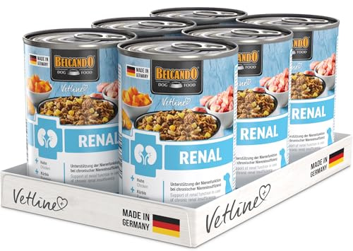 BELCANDO Vetline Renal Diätfutter 6×400 g – Nassfutter bei Niereninsuffizienz (akut & chronisch) | Unterstützt die Nierenfunktion, Made in Germany