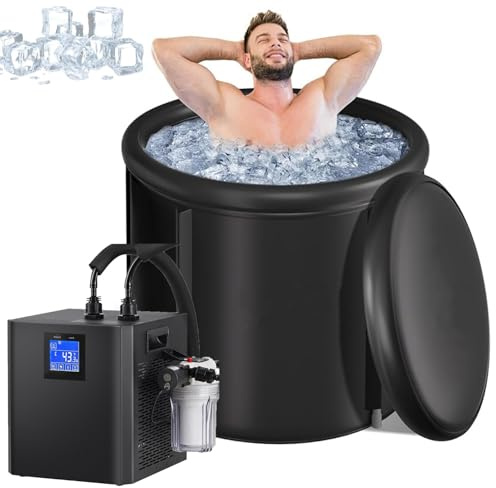 Kit de bañera de inmersión fría con bomba y filtro integrados, enfriador de baño de hielo para terapia fría, enfriador de agua mejorado y cápsula de hielo para una recuperación mejorada