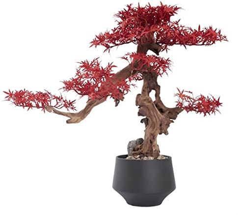 ZENY896V Künstlicher Bonsai Künstlicher Bonsai-Baum im Topf, künstlicher Kiefernpflanzen-Blatt, Baum, roter Ahorn-Bonsai, Zen-Desktop-Dekor for den Innenbereich, Heimbüro Dekoration