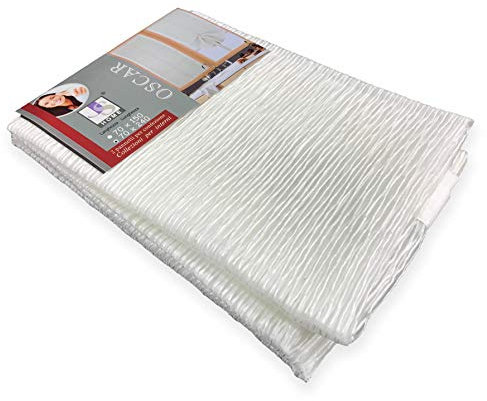 Tex family Coppia Tendina Vetro Moderna Larga 45 o 70 o 90 Oscar Bianco - Coppia (2 Teli) CM. 45x150