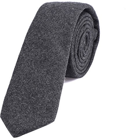DonDon Herren Krawatte 6 cm Baumwolle grau