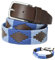 PELPE Argentinischer Ledergürtel mit passender Schnur und Lederarmband. Auf Leder gestickter Gürtel für Männer und Frauen. Argentinische Pologürtel