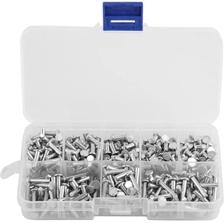400Pcs M3 Rivets En Aluminium À Tête Plate Goujons À Vis À Tête Plate À Rivets Solides Rivet 4Mm-16Mm