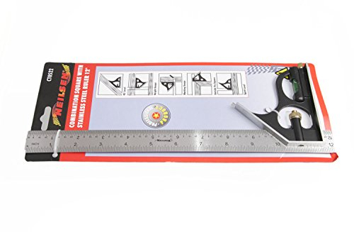 Nielson Kombinationsquares und Wasserwaage mit Edelstahllineal, 30,5 cm