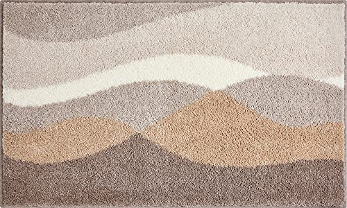 Grund Badteppich, Ultra Soft und Saugfähig, rutschfest, 5 Jahre Garantie, Hills, Badteppich 70x120 cm, Taupe