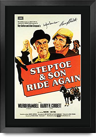 HWC Trading FR A3 Steptoe & Son Ride Again 2 Harry H. Corbett Wilfrid Brambell Geschenke Geduckter Poster Signiertes Autogramm Foto für Fans von Film Memorabilien - A3 Framed