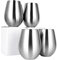 JMIATRY Stainless Steel Wine Glasses Set of 4, 18oz / 532ml Large Unbreakable Shatterproof Metal Red Wine Glasses, Stemless Wines Glass for Daily, Outdoor Picnics
