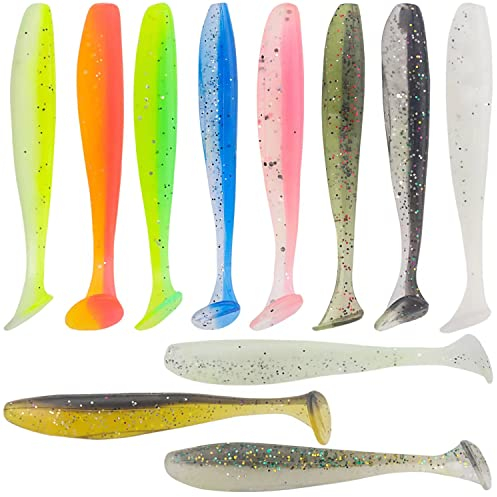 Unvtap Gummifische 100 Stück Gummifische Set Gummiköder Set Rubber Fishing Lure Artificial Bait Fish Fishing Set für Barsch Zander Hecht
