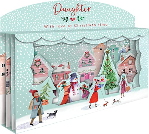 Wonderful Daughter Spectacular 3D Street Scene Christmas Card Freestanding Cards XSPT004