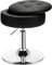 COSTWAY Schminkhocker 360° drehbar, Schminktisch Hocker mit Stauraum, Sitzhöhe 51-66cm, Sitzhocker Bürohocker gepolstert, Barhocker rund, modern (Schwarz)